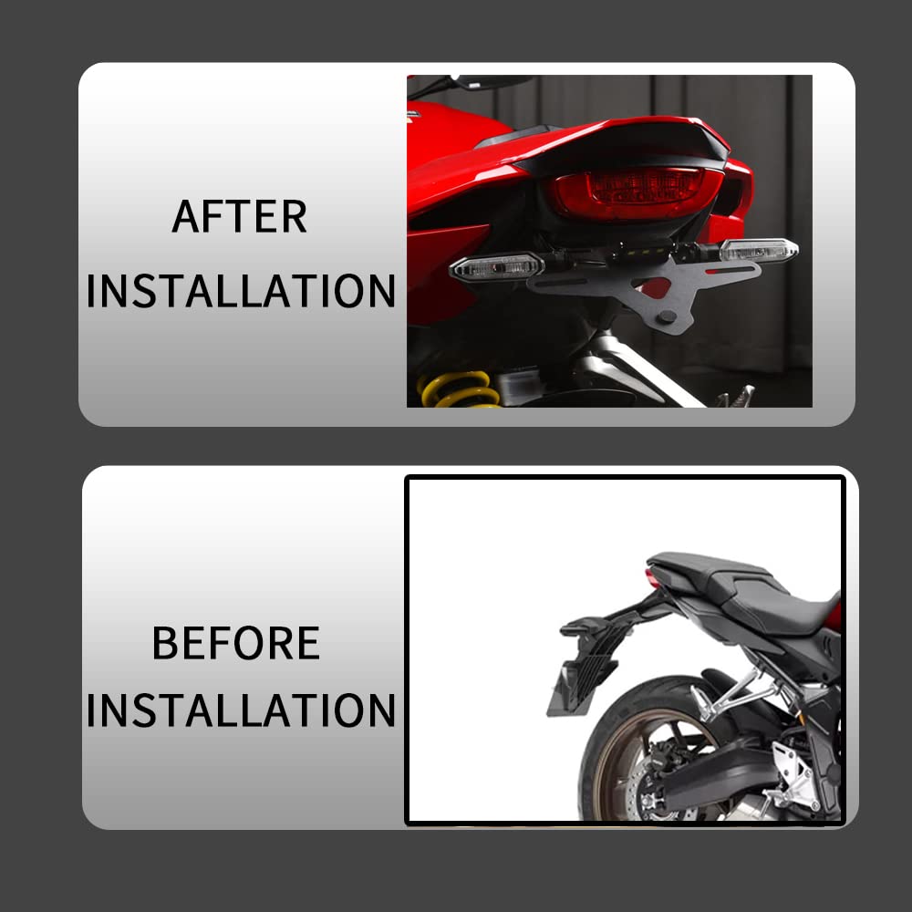 Kennzeichenhalter Motorrad Motorrad Kennzeichenhalter Rücklicht Halterung Ordentlich Fender Eliminator Passend for Honda CB650R CBR650 CBR 650R 2019-2023 Zubehör(2021-2023)