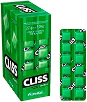 Chiclete Cliss Menta – 12 Cartelas com 12 Unidades Cada | Total 144 Chicletes | Sabor Refrescante para Revenda, Lembrancinhas e Brindes