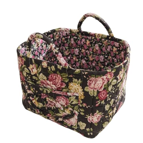Cesta De Almacenamiento De Tela - Cesto De Ropa Boho Floral Gran Capacidad,Cesto Plegable Portátil Con Asa Ahorrador De Espacio Para Juguetes, Habitación Infantil, Baño Y Dormitorio