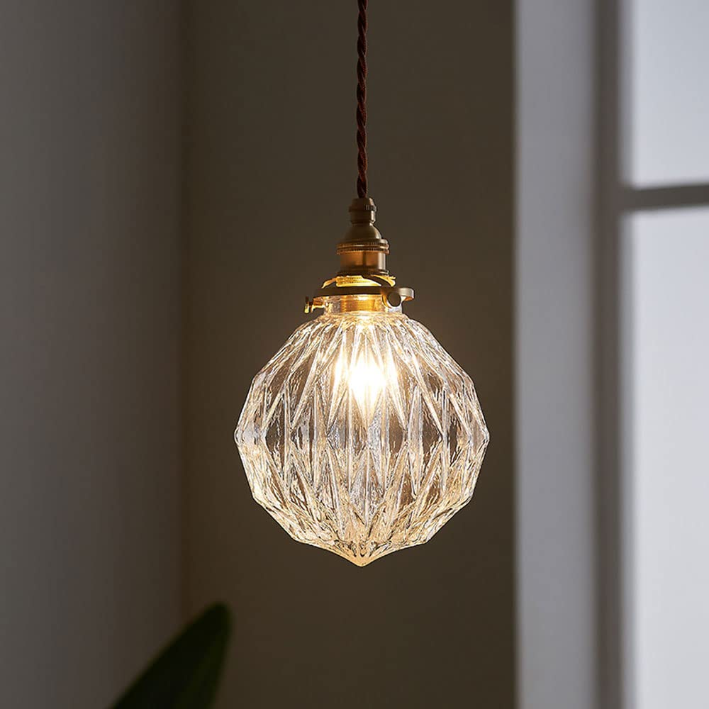 Lámpara colgante Retro con Luces LED, pantalla de Cristal, lámpara colgante de techo Ajustable, adecuada para cocina, Isla, dormitorio y Sala de estar.