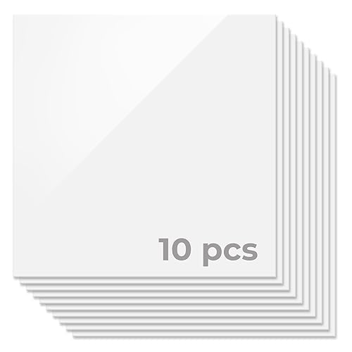 xTool Selected Hojas de acrílico blanco opaco, hojas de plexiglás de 12 x 12 pulgadas de grosor, 10 hojas de plástico acrílico en blanco para corte