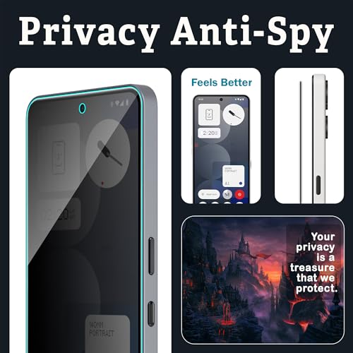 Image of ArmourPro Anti-Spy Privacy Tempered Glass for Nothing Phone (3A) / Nothing (3A) Pro - Anti Peeping Screen Protector, Edge to Edge Full Coverage, 9H Hardness, Easy Installation Kit | Pack of 2