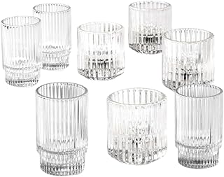 10 Engagement Party Table Styling Ideas That Look Clean and Simple 10 Serene Spaces Living Set of 8 Clear Ribbed Glass Votive Holders, 4 Small...