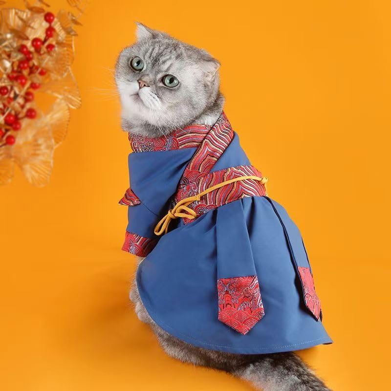 Disfraz Wuxia Tang Dynasty para perros y gatos, seda lujosa, talla S miniatura 2