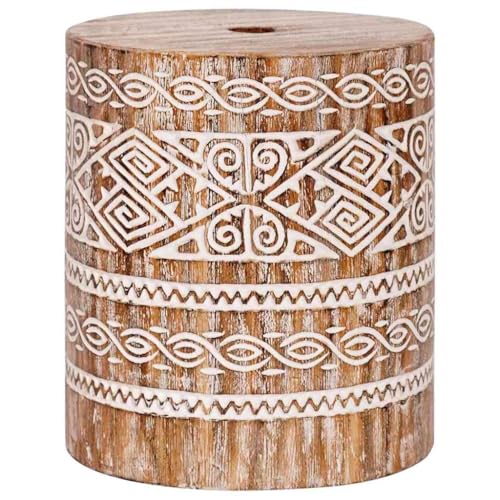 vidaXL Base para sombrilla Lavado Ø34 x 40 cm Madera sólida, Soporte cilíndrico para sombrilla, Base Resistente para Sombra de jardín, Madera Hecha a Mano para terraza