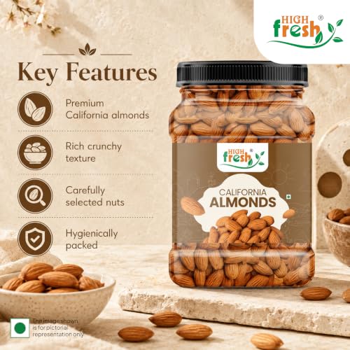 Image of HighFresh California Jumbo Almonds 1kg |Natural Badam Giri | Rich In Protein & Dietary Fiber | Crunchy Texture & Delicious Nutty Flavour | No Added Preservatives Or Artificial Flavors