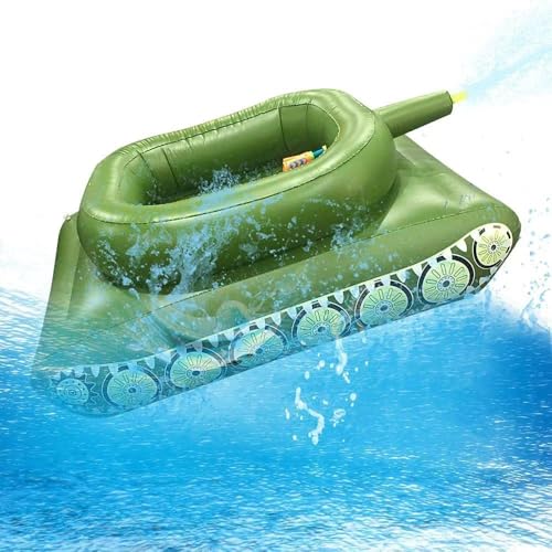 インフレータブルおもちゃ 水噴射タンク 、大型 大人の子供のおもちゃ 浮き輪 戦車の戦い 屋外ウォータースプレーガンスイミングリング プールパーティー (大型タンク+水鉄砲+電動ポンプ)