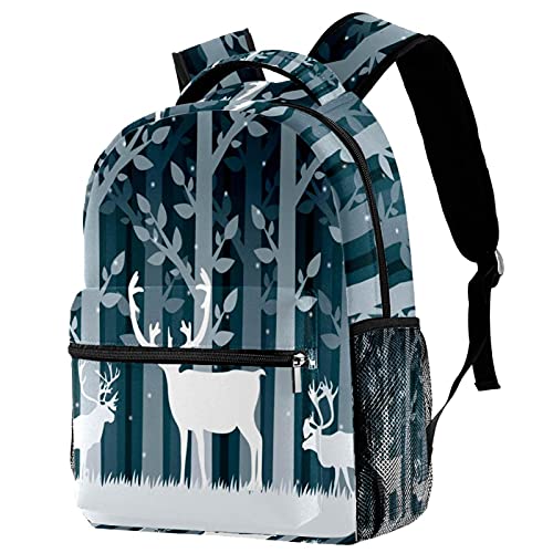 Sac à dos d'hiver Noël avec bonhomme de neige multicolore pour l'école et voyage 40cm