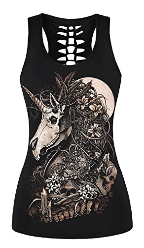 Leezeshaw Camiseta sin mangas con estampado digital 3D para mujer, sin mangas, holgada,...