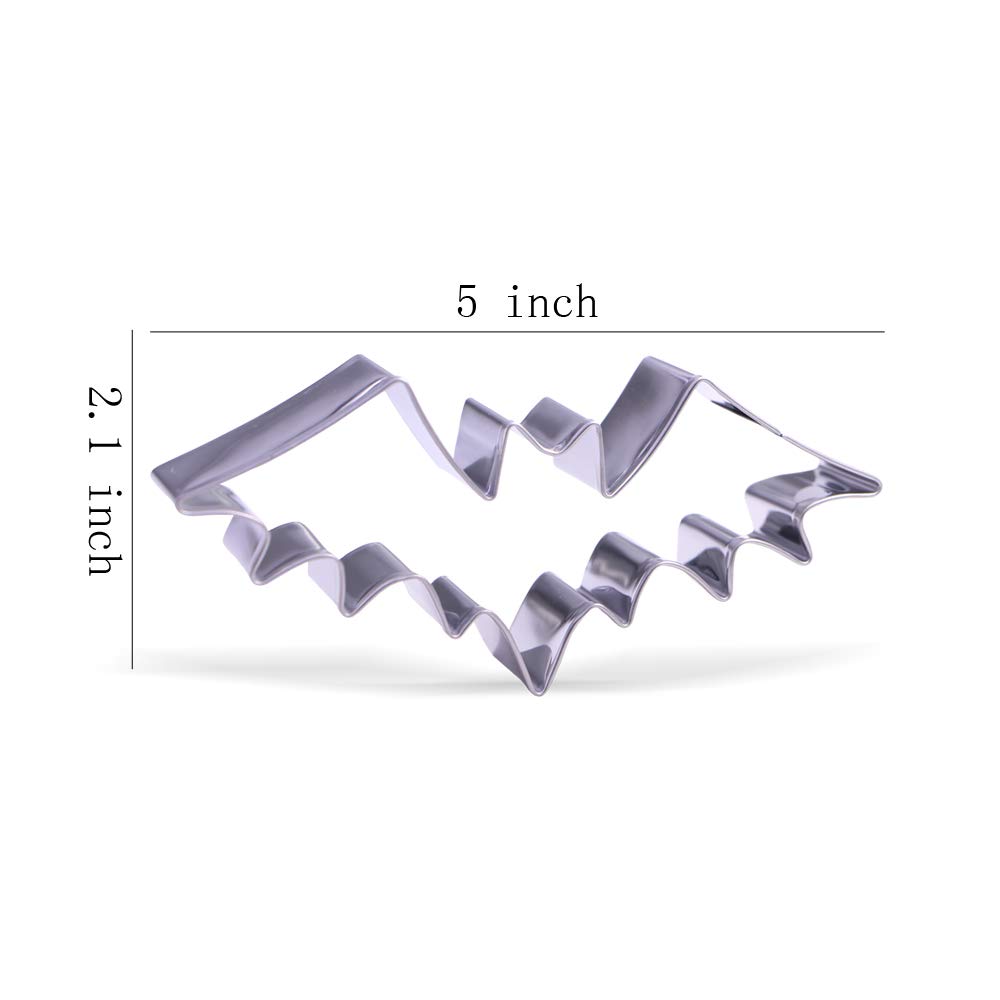 Kitchen Baking Tools Keewah 4-Piece Halloween Cookie Cutter Set - Stainless Steel Ghost, Bat, Cat & Pumpkin Shapes Steam Oxide Coating Drills