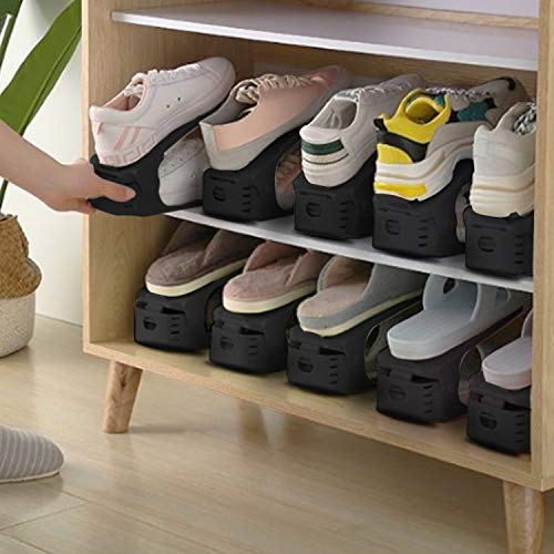 OHMU 30-Pack Shoe Slots Organizer Adjustable Shoe Stacker Space Saver 50% Double Deck Rack Holder for Closet Organization