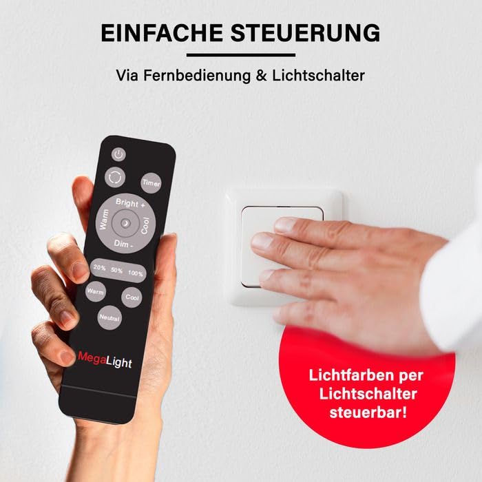 MegaLight Moderne Deckenleuchte Shining Venus Wohnzimmer, LED Pendelleuchte, Weiß, Durchmesser: 410mm, Höhe: 75mm