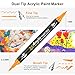 NICETY 128 Acrylic Paint Markers, Dual Tip Brush Paint Pens for Rock Painting, Wood, Glass, Stone, Canvas, Ceramic, Fabric - Fine & Brush Tip Water Based Acrylic Markers Pens