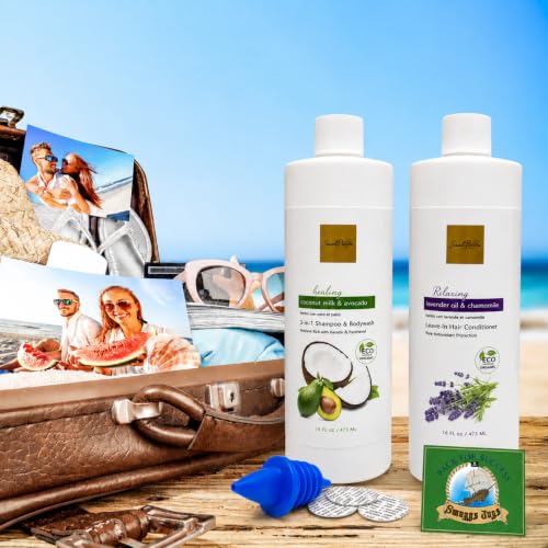 Image of Smuggs Jugs Cruise Hidden Liquor Flask Set, 2 17.3 oz Fake Shampoo Bottles | Smuggs Jugs, Leakproof, Rum Runners, For Cruise Travel