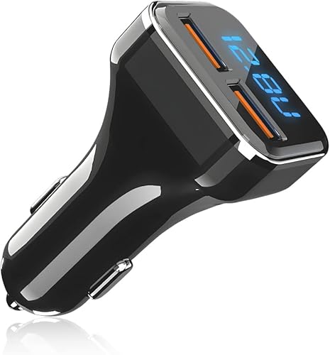 Cargador de coche USB dual de 48 A 24 W monitor de batería de medidor de voltios con pantalla de amplificador de voltaje LED medidor de voltios