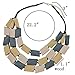 Coiris 3 Layers Faceted Wood Beaded Strand Statement Necklace for Women (N0018-red+Yellow+Brown)
