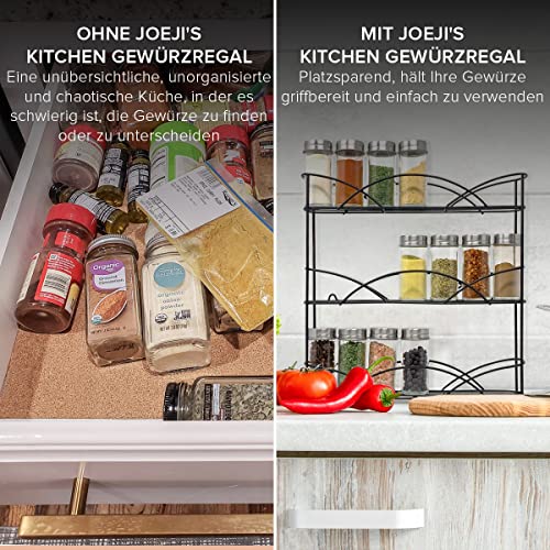 Stehendes Gewürzregal von joeji's Kitchen mit rutschfesten Gummifüßen und Kapazität für Standardgläser bis 5 cm Durc...