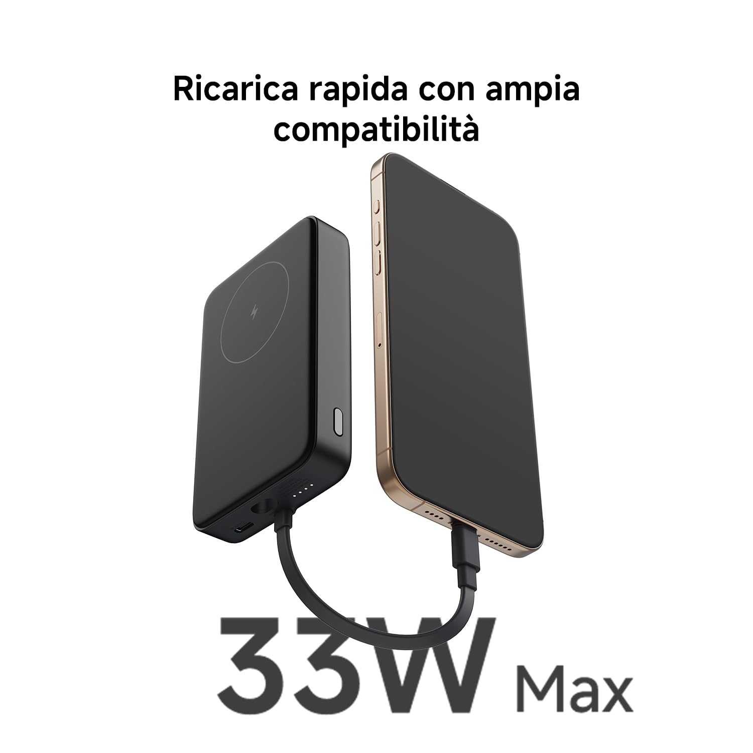 Xiaomi 33W Magnetic Power Bank 10000mAh, ricarica ultraveloce, grande capacità, ricarica wireless istantanea, ricarica iPhone 16 Pro 2 volte, forte magnetismo 13N, Magsafe iPhone 16 15 14 13 12