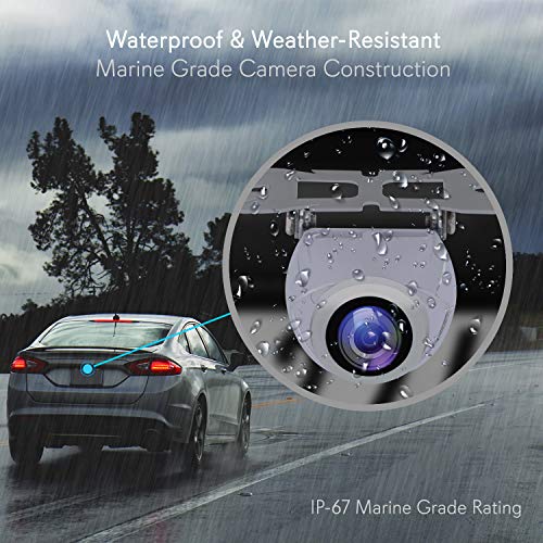 Image of Pyle Universal Vehicle Backup Camera - Water-Resistant Night Vision Parking Cam, Front or Rear Mount, Tilt Adjustable Lens, Compact Metal Housing, Marine Grade, Color Video, Distance Guide Lines