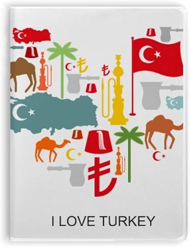 Heart Camel Lira National Flag Coconut Tree Notebook Gum Cover Diary Soft Cover Journal
