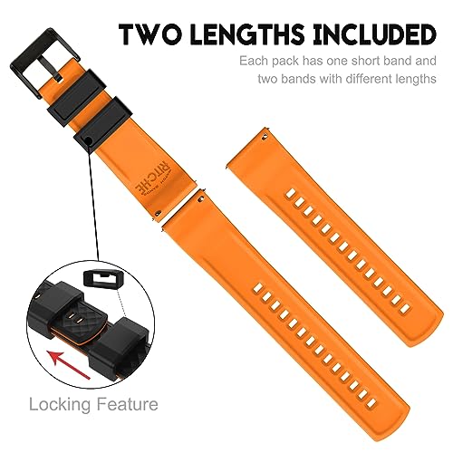 Image of Ritche Christmas Gift Silicone Watch Bands 18mm 20mm 22mm 24mm Quick Release Rubber Watch Bands for Men, White Elephant Gifts, Stocking Stuffers For Men