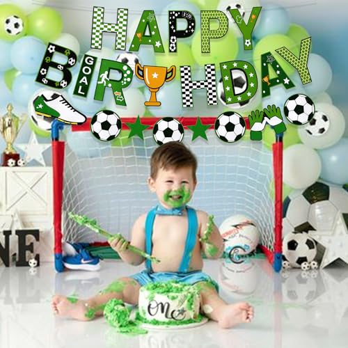 Image of Rozi Decoration Football Theme Happy Birthday Banner Decoration for Kids, Girls, Boys, Football Lover Decoration / Happy Birthday Decoration Football Theme Pack of 1 Banner