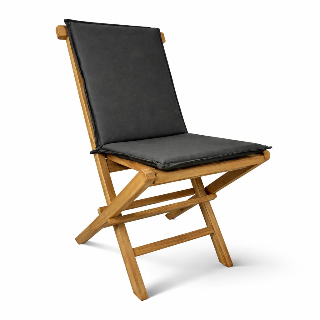 Set di 2 Sedie Pieghevoli Pinta in Legno Teak | Poltrone di Design, Resistenti per Giardino, Terrazza e Balcone | Certificato FSC (Pinta, Senza Cuscino)