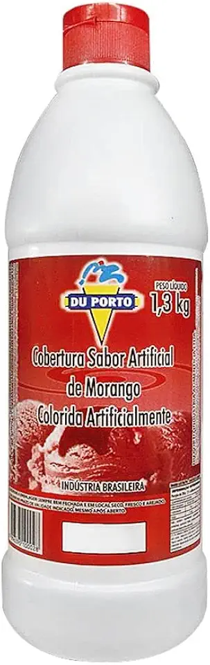 Cobertura Para Sorvetes Sobremesas Bebidas Vários Sabores 1,3kg (Morango)