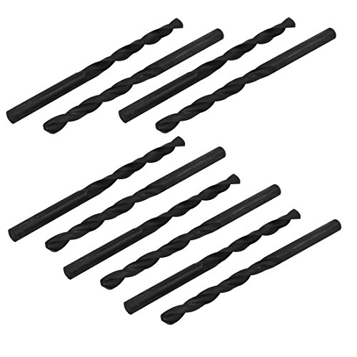 Aexit 5mm Dia Tool holder 85mm Length HSS Spiral Flute Straight drill hole Twist Drill Bits 10pcs Model:87as600qo407
