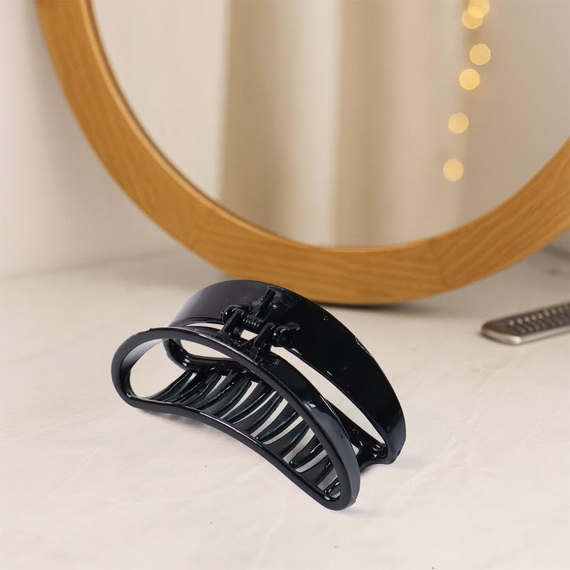 Image of Matte Plastic Hair Clamp Grip for Women and Womens, Strong Hold Hair Barrette Claw Clip for Daily Hair Styling, Assorted Colors, Pack of 12 Pieces