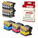  NOPAN-INK - x20 Cartouches Compatible pour Brother LC 121 XL LC121XL (Vase) Compatible pour Brother DCP J 132 W J 152 W J 172 W J 552 DW J 752 D