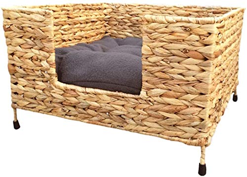 WENYAO Pet Nest Kennel Cat Litter, Banana Leaf Rattan Cat Bed Cat Sofa, Dog Bed Cat Climbing Frame Four Seasons Removable Wash Mat Summer Large