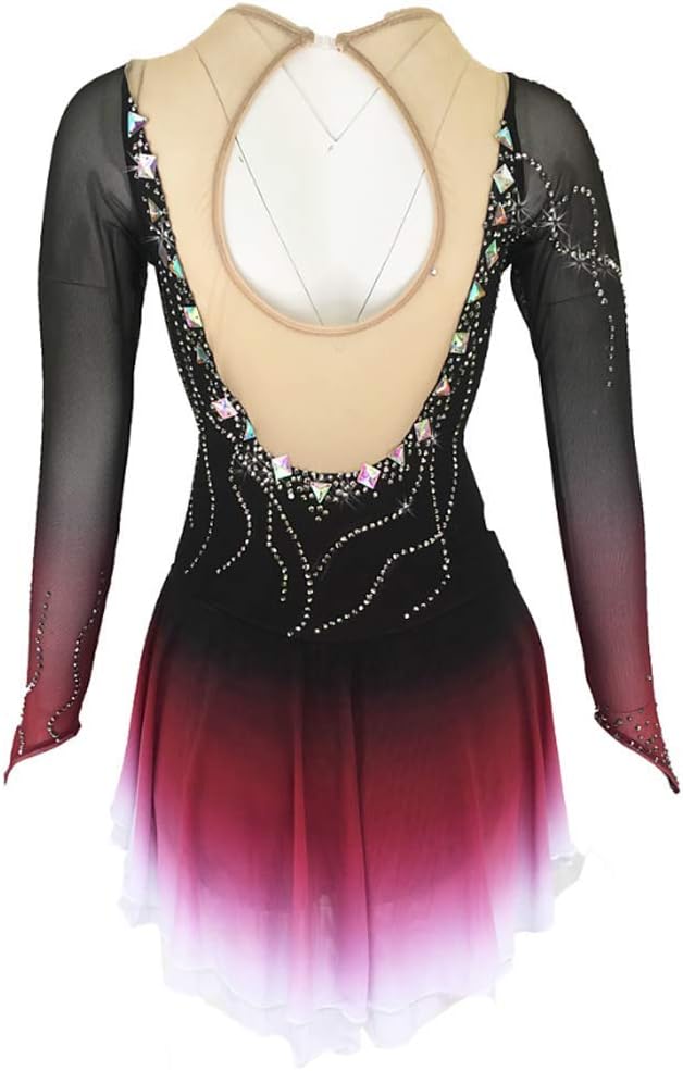 Figure Skating Dress Gradiant Ice Skating Outfit for Girls for Women Ballet Dance Dresses Gymnastic Leotard