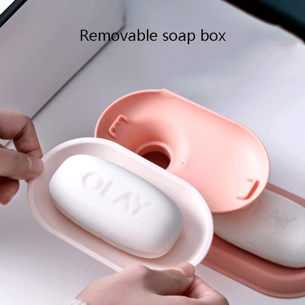 Jabonera, jabonera, jabonera de Doble Capa con Drenaje automático, jabonera con Drenaje de encimera Desmontable, Caja de Almacenamiento de jabón for el hogar for el baño,Jabonera