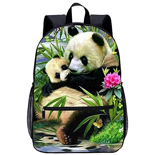 Sac à dos imprimé 3D Panda grand format 45cm avec motif animal réaliste