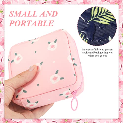 Image of 4 Pack Portable Sanitary Napkin Storage Bag Kit, Cute Schoolfeminine Period Pouch Tampons Menstrual Period-Bags Mini Pouch Pads-Bag First Period Gifts for Teen Girls /Young Girls