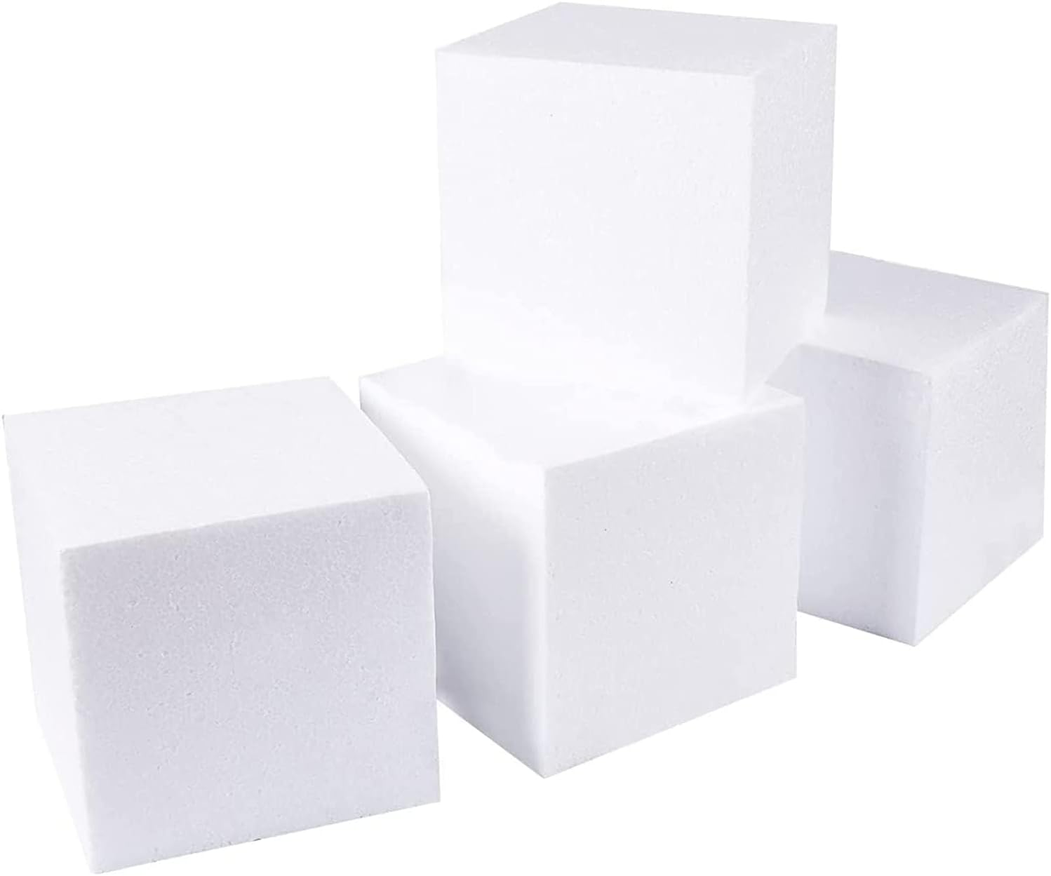 Polystyrene Solid Foam Cubes 100mm (10cm) - Pack of 4 - For Crafts, Sculpting, Floral Arrangements & Centerpieces Floral Foam Blocks For Artificial Flowers Foam Sheets for Weddings, Christmas & Easter