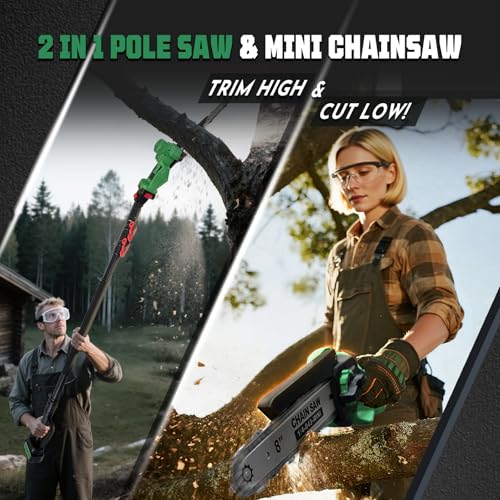 Image of 2-in-1 Electric Pole Saw for Tree Trimming For Branch Cutting