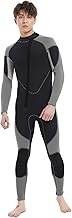 MORGEN SKY Wetsuit 3mm Full Suit Men's Fishing One-Piece Four Seasons Front-Opening Marine Sports Water Sports Thermal Sun Protection Stretchable SUP Kayak Diving Surfing Spearfishing Snorkeling