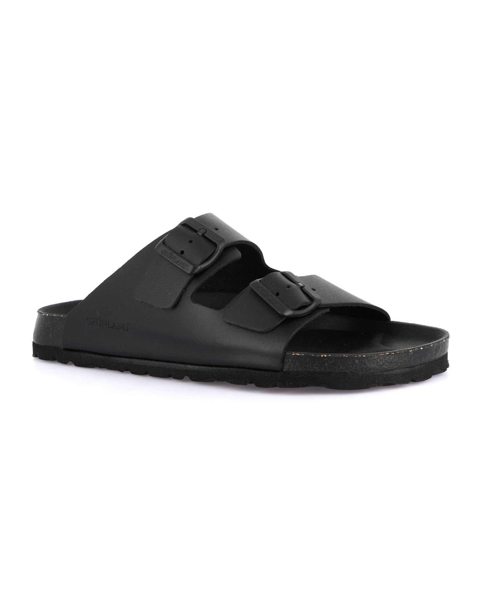 GRUNLAND BOBO CB0734 Nero Ciabatte Uomo Fasce Pelle BIRK