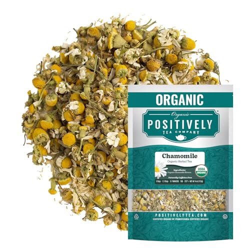Image of Organic Positively Tea Company, Chamomile, Herbal Tea, Loose Leaf, 4 Ounce