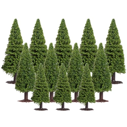 VICASKY Abetos, 15 piezas, árboles, paisaje, paisaje, cedro, con accesorios básicos, mini árboles, conjunto de árboles solitarios, árboles en miniatura para manualidades, construcción de maquetas