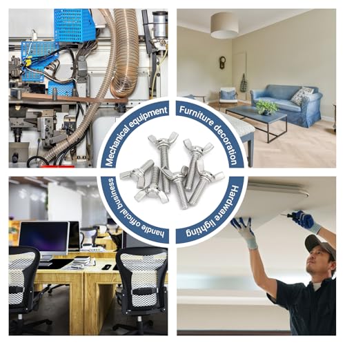 72 Stück Flügelschrauben M5 M6 Flügelschraube Kohlenstoffstahl 6 Größen Schmetterlingsschrauben Metrische Flügelmuttern für Displays Haushaltsgeräte Kommunikation Maschinenbefestigung