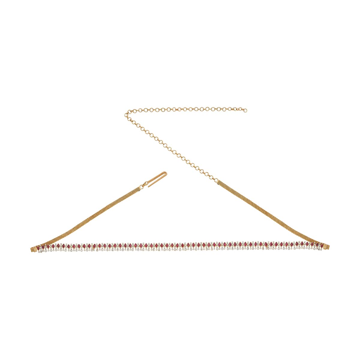 kushal's Fashion Jewellery Zircon Belt With Adjustable Chain Best for Festive Season & Special Occasion-picture-56