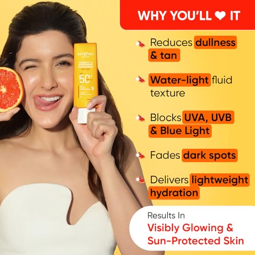 DOT & KEY Vitamin C + E Super Bright Sunscreen Spf 50 |Water-Light,UVA/UVB & Blue Light Protection|For Even Toned & Glowing Skin|With Liquid Spf 50+++| No White Cast| For All Skin Types| 50G,Pack Of 1 (Image - 4)