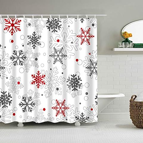 J26 Weichtsmann - Cortina de ducha (180 x 200 cm), diseño de muñeco de nieve Cover