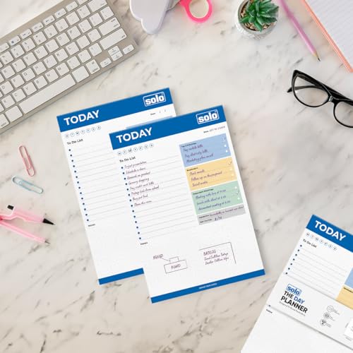 Image of SOLO A5 Daily Planner with 50 Tear-Off Sheets, 80 GSM Planner to Track & Schedule Your Day, Manage To-Do List, Goals & Budget Tracker, Ideal for Office, Home & School - Pack of 2