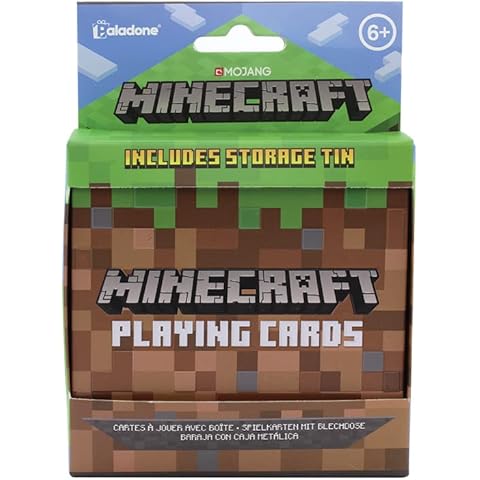 Paladone Minecraft-Spielkarten - Standard-Kartenspiel in Collector Travel Tin Cover