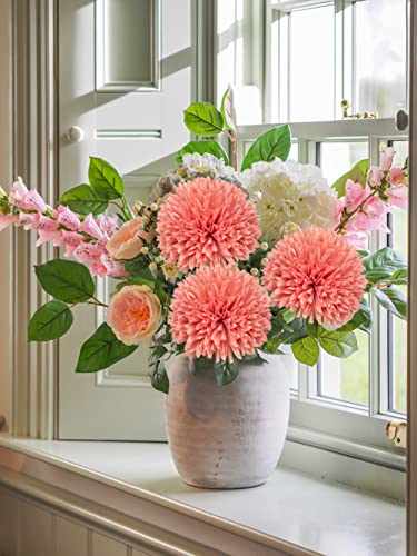 Hollyone 4'' Large Artificial Chrysanthemum Flowers with 24.7'' Long Stem - Image 3