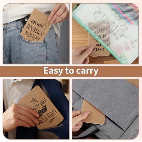 Image of BESARME 16 Pack Mini Inspirational Notebooks, Mini Kraft Journals Bulk Small Lined Pocket Notebook for Students School Supplies Employee Appreciation Gifts